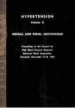 HYPERTENSION NEURAL AND RENAL MECHANISMS VOLUME X