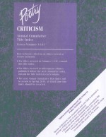 poetry criticismannual cumulative title index covers volumes 1-141