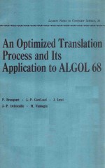 LECTURE NOTES IN COMPUTER SCIENCE 38 AN OPTIMIZED TRANSLATION PROCESS AND ITS APPLICATION TO ALGOL 6