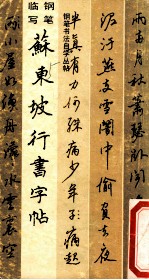 钢笔临写 苏东坡行书字帖