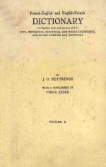 FRENCH-ENGLISH AND ENGLISH-FRENCH DICTIIONARY VOLUME II