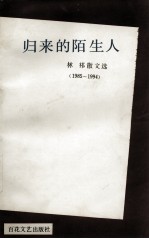归来的陌生人 林祁散文选 1985-1994