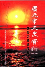 广元市文史资料 第13辑 文化大革命史料专辑