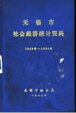 无锡市社会经济统计资料 1949年-1984年