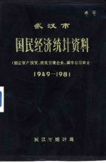 武汉市国民经济统计资料 固定资产投资、建筑安装企业、城市公用事业 1949-1981