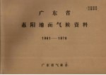 广东省惠阳地面气候资料 1961-1970
