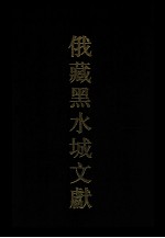 俄罗斯科学院东方研究所圣彼得堡分所藏黑水城文献 5 汉文部分 TK301-TK329 A1-A38 5 Chinese manuscripts TK301-TK329 A1-A38