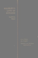 HALSBURY'S LAWS OF ENGLAND VOLUME 11(2)