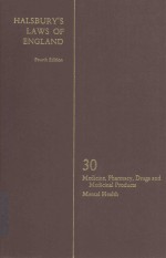 HALSBURY'S LAWS OF ENGLAND VOLUME 30