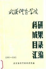 科研成果目录汇编 1980-1985