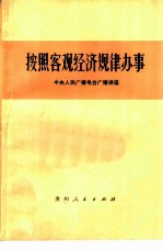 按照客观经济规律办事