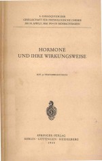 HORMONE UND IHRE WIRKUNGSWEISE