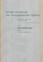 GMELIN HANDBUCH DER ANORGANISCHEN CHEMIE BAND 54 BORVERBINDUNGEN TEIL 20