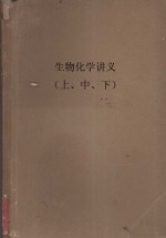 生物化学讲义 上、中、下
