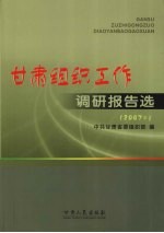 甘肃组织工作调研报告选 2007年