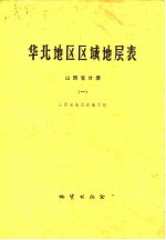 华北地区区域地层表 山西省分册 1