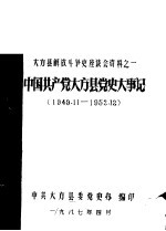 《党史参考资料》第10辑 大方县解放斗争史座谈会资料之一 中国共产党大方县党史大事记 1949年11月-1952年12月