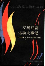 中共上海党史资料选辑 左翼戏剧运动大事记 1929年1月-1937年8月