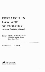 RESEARCH IN LAW AND SOCIOLOGY VOLUME 1
