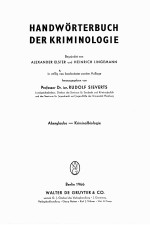 HANDWORTERBUCH DER KRIMINOLOGIE ABERGLAUBE-KRIMINALBIOLOGIE