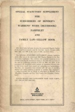 Special Statutory supplement for subscribers of bender's warren's weed(bluebook) pamphlet and Famiy