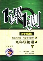 一课一测 物理 九年级 下 学生用书 配北师大版新课标