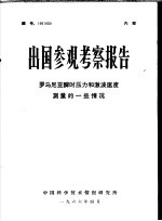 出国参观考察报告 罗马尼亚瞬时压力和激波速度测量的一些情况