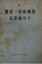 肃清一切暗藏的反革命分子