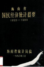 海南省国民经济统计提要 1952-1989 海南省统计局