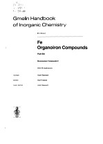 GMELIN HANDBOOK OF LNORGANIC CHEMISTRY FE ORGANOIRON COMPOUNDS PART B8