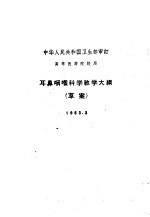 耳鼻咽喉科学教学大纲 草案 1963.3