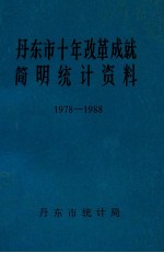 丹东市十年改革成就简明统计资料 1978-1988