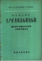国有重点煤矿生产矿井质量标准化标准 天煤矿质量标准化标准及考核评级办法