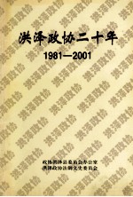 洪泽政协20年 1981-2001