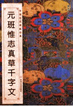 中国历代碑帖经典 元 班惟志真草千字文