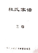 杜氏家谱 3卷