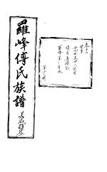 罗峰传氏族谱 第12卷