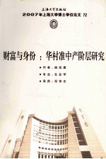 财富与身份 华村准中产阶层研究
