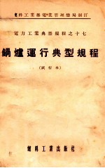 电力工业典型规程之十七 锅炉运行典型规程 试行本