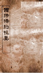 国际条约提要 第1册