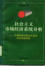 社会主义市场经济系统分析 中国特色社会主义及其经济制度探索