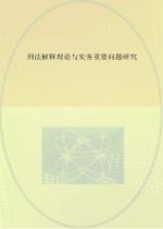 刑法解释理论与实务重要问题研究