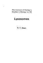 The Institute of Biology's Studies in Biology no 84 Lysosomes