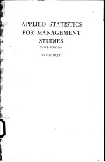 APPLIED STATISTICS FOR MANAGEMENT STUDIES