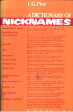 A DICTIONARY OF NICKNAMES