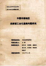 中国中部地区走新型工业化道路问题研究