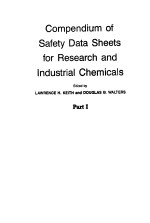 COMPENDIUM OF SAFETY DATA SHEETS FOR RESEARCH AND INDUSTRIAL CHEMICALS PART Ⅰ