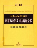 中华人民共和国刑事诉讼法及司法解释全书  根据最新司法解释修订  2013