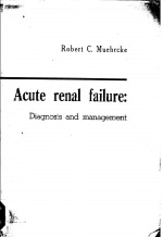 ACUTE RENAL FAILURE:DIAGNOSIS AND MANAGEMENT