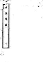 唐五代词 第2册